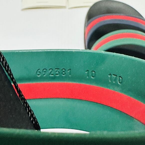 Gucci Agrado GRG 10/ US 10.5 Slides Multicolor Rubber Slip-On Sandals NIB - Picture 9 of 13